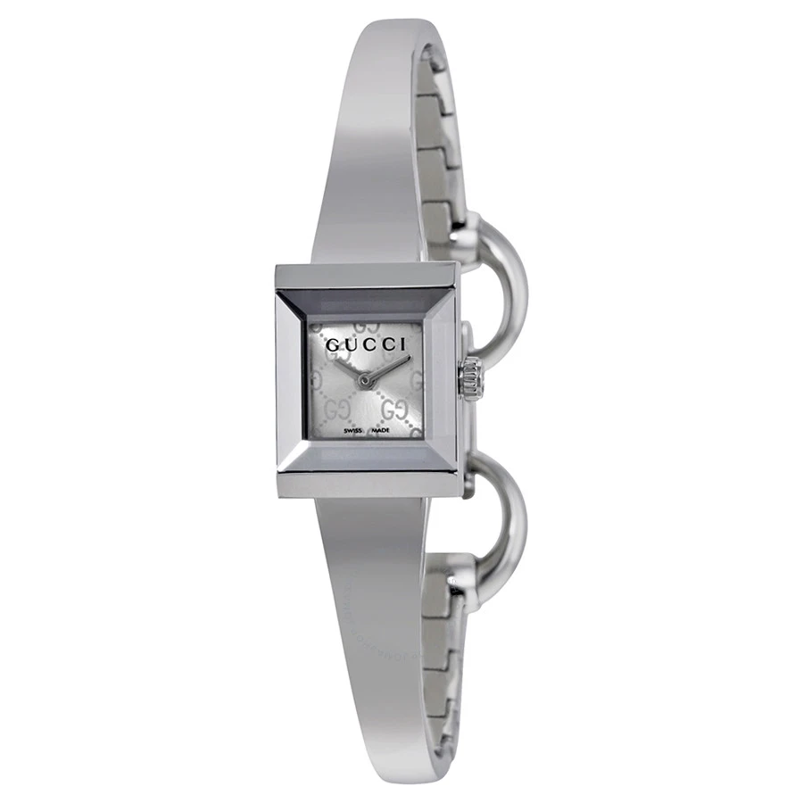 GUCCI G Frame Square Silver Dial Watch YA128511