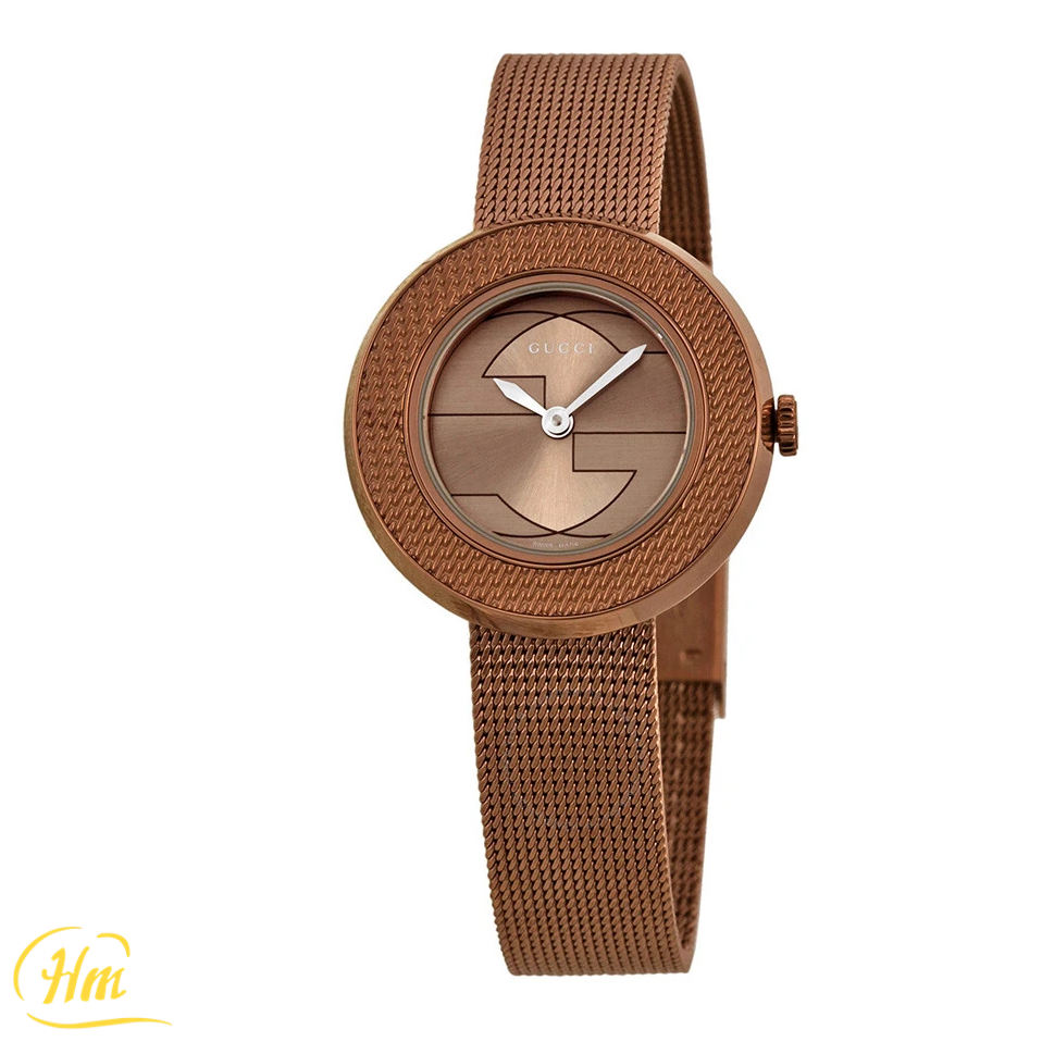 GUCCI U-Play Brown Dial PVD Stainless Steel Watch YA129520