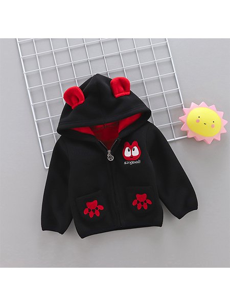 Toddler Baby Boy Girl Cartoon Long Sleeve Hoodie Fleece Winter Warm Clothes Coat