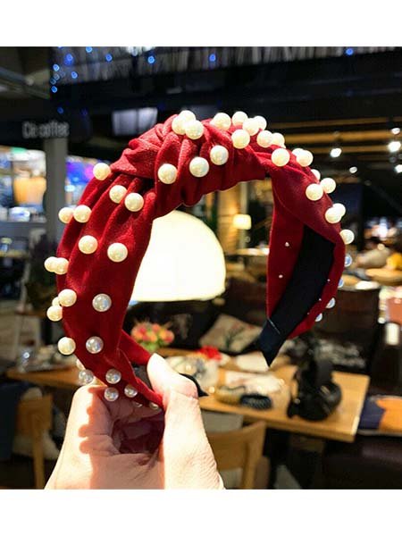 Women's Tie Hairband Headband Twist Wide Pearl Knot Hair Hoop Bands Accessories