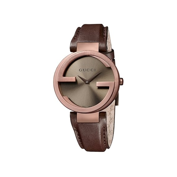 GUCCI Interlocking G Brown Dial Brown PVD Ladies Watch YA133309