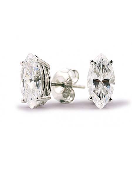 Classic Marquise Earrings 9k White Gold