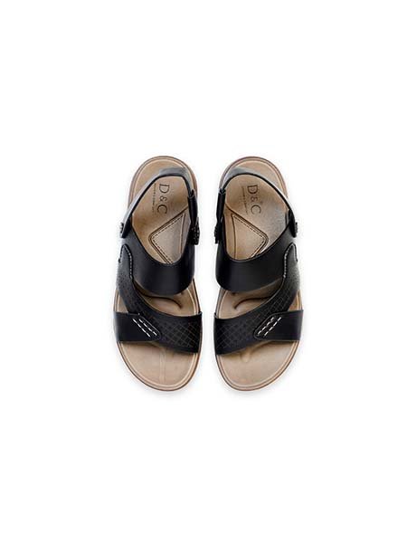 D & C Mix Pattern Leather Sandals