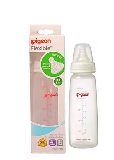 Pigeon White Slim Neck Feeding Milk Bottle M 240Ml