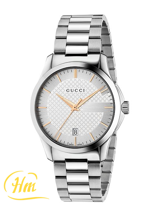 GUCCI G-Timeless Silver Dial Stainless Steel Unisex Watch YA126442
