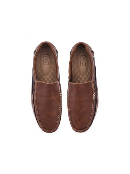 D & C Mixed Media Stitch Detail Slip-On Loafers