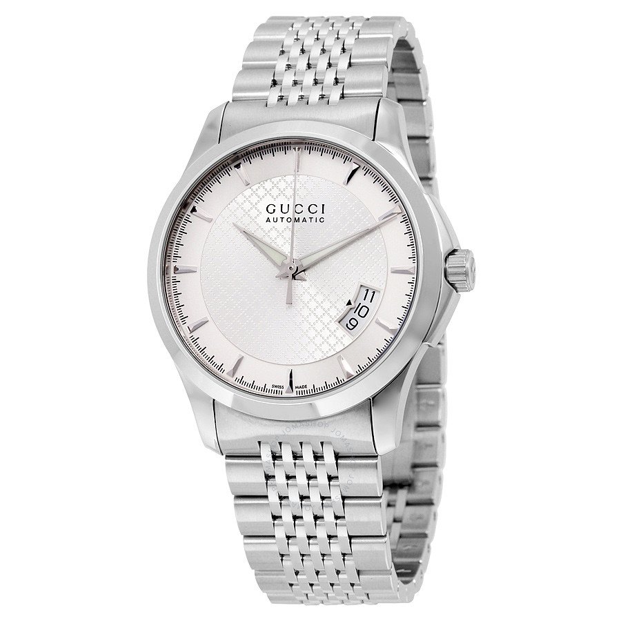 GUCCI G-Timeless Silver Dial Stainless Steel Automatic Men's Watch YA126417