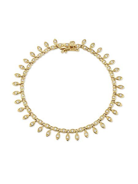 Gold & Diamond Marquis Eye Eternity Fringe Bracelet