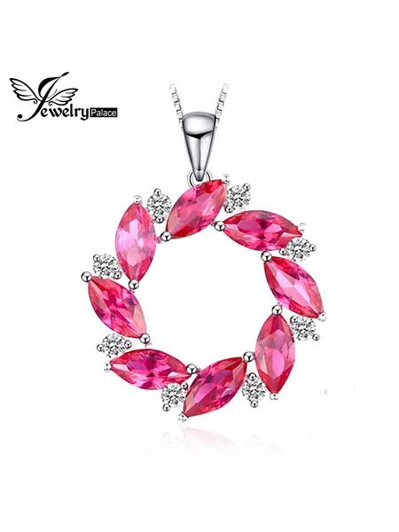 JewelryPalace Wreath 15ct Created Ruby Pendant