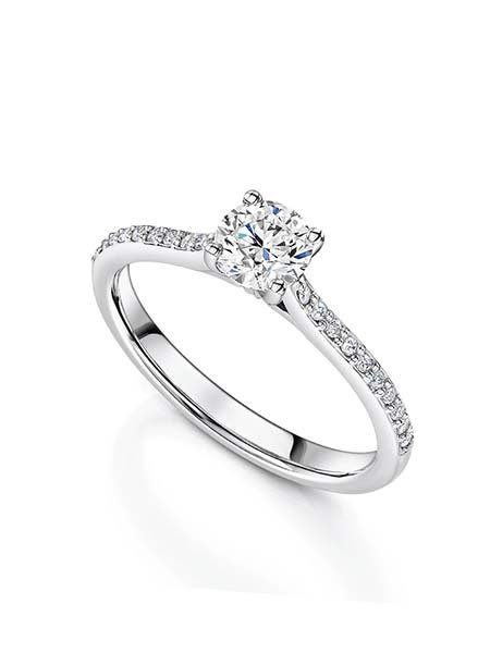 Platinum Diamond Single Stone Diamond Engagement Ring