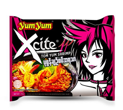 Yum Yum Xcite Tom Yum Shrimp Flavour Instant Noodles 70g
