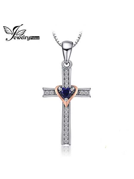 JewelryPalace Created Sapphire Pendant Whitout Chain