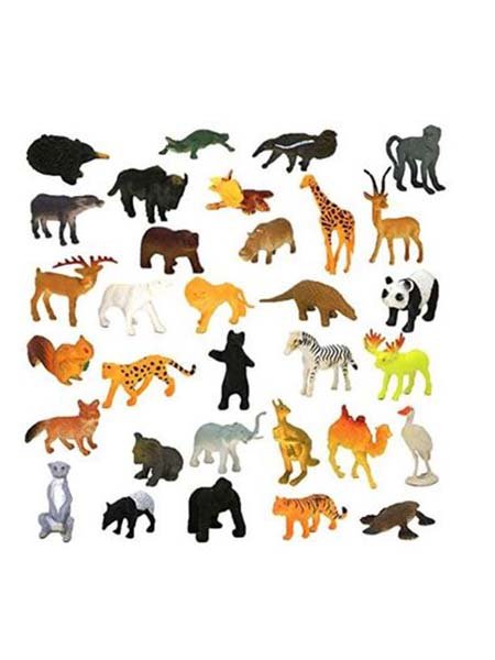 30-Piece Mini Jungle Animals Toys Set