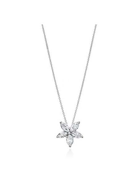 Marquise Diamond Flower Pendant