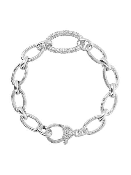 Judith Ripka Verona Sterling Silver Oval Link Bracelet