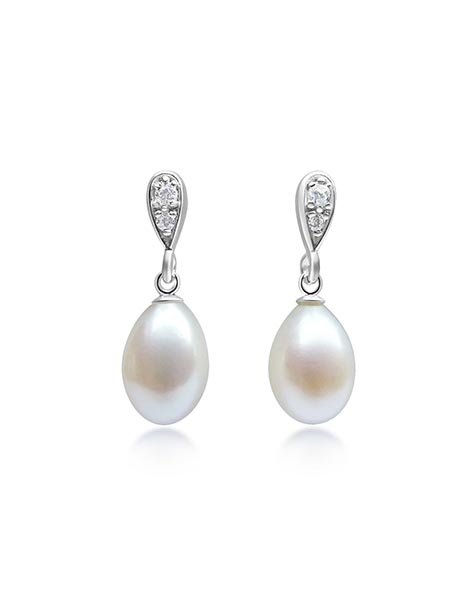 Infinity Pearl Drop Earrings