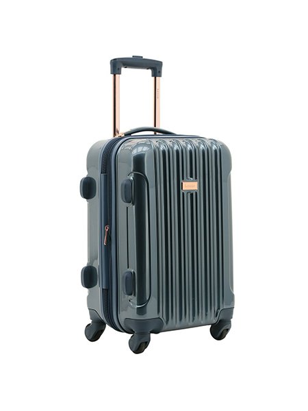 Kensie NEW NAVY - ROSE GOLD Luggage 3 PC SET Expandable Hard Side Spinner TSA