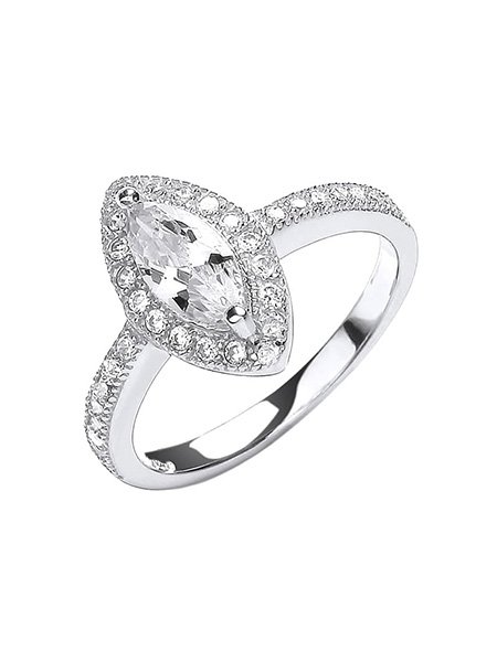 Sterling Silver Marquise Cubic Zirconia Ring